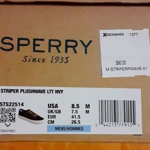 Sperry striper plushwave in Navy men's